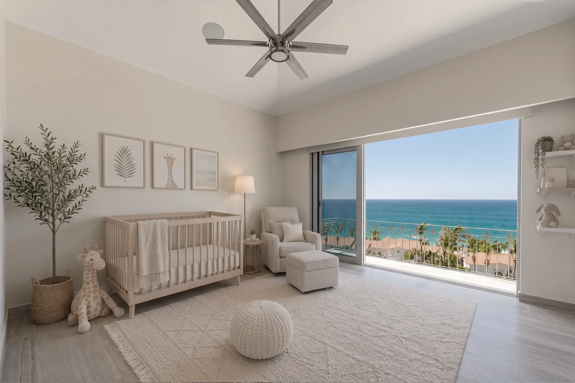The same room reimagined as a nursery.