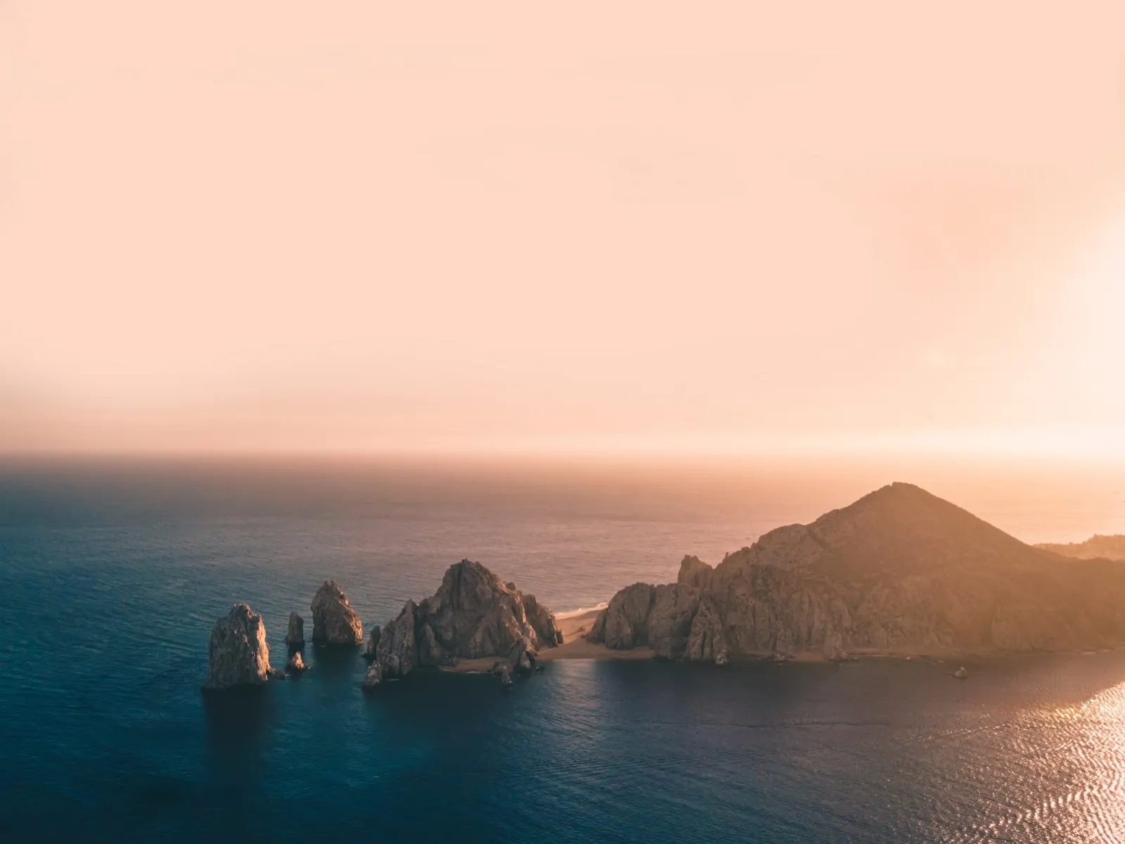 The coast of Los Cabos and the Sea of Cortez, the horizon beyond Villa Laura.
